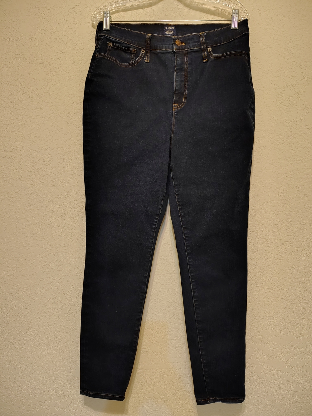 J. Crew Curvy 10 High-Rise Skinny Women’s Size 32 Dark Blue Denim Stretch